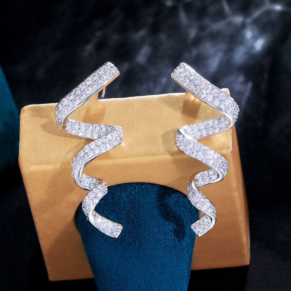 Boucles d'oreilles plaqué or blanc