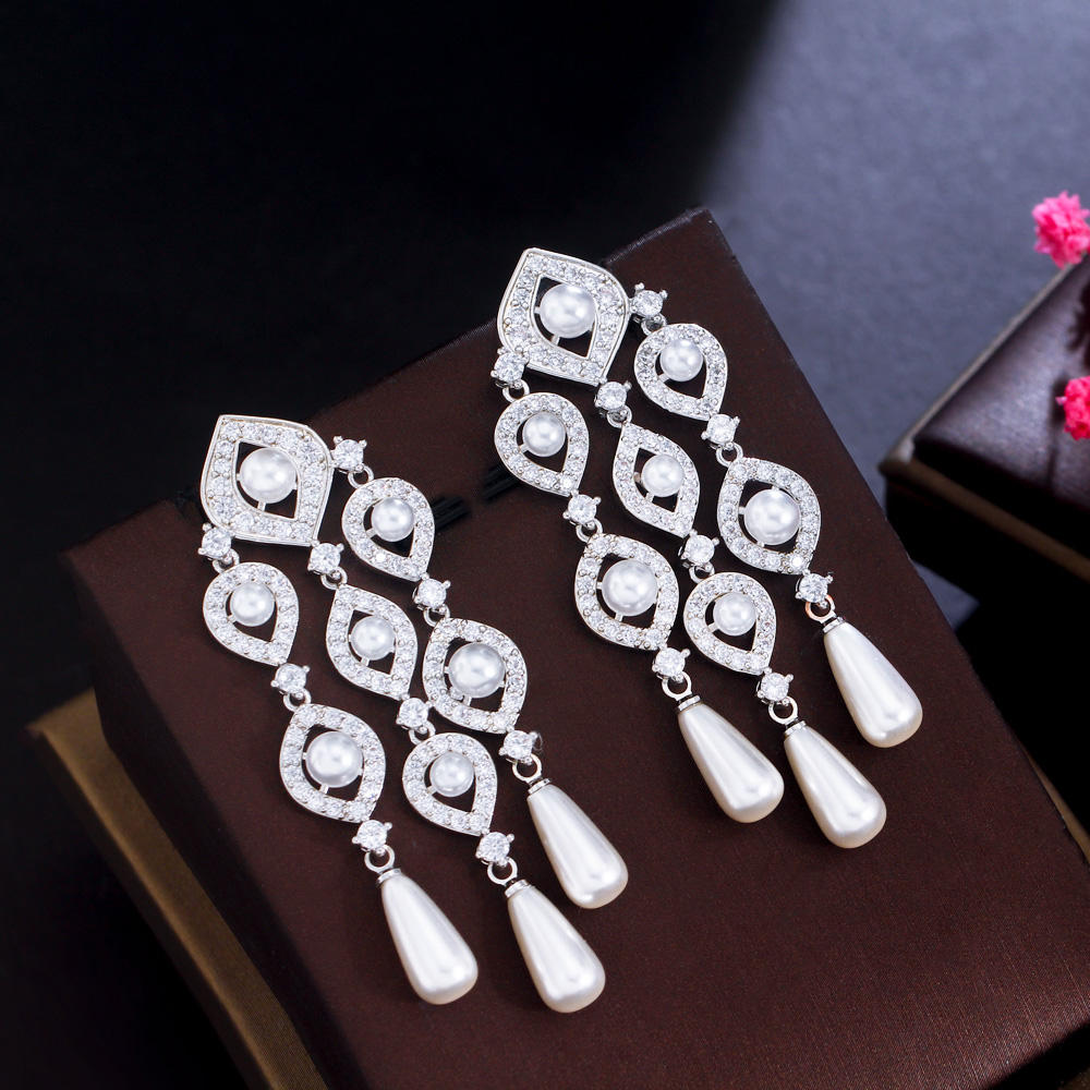 Boucles d'oreilles "Cascade de Perles"