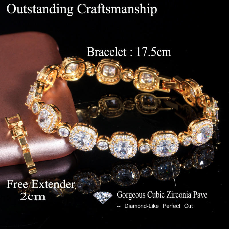 Bracelet "Éclat Doré" en Zircon Coupe Princesse