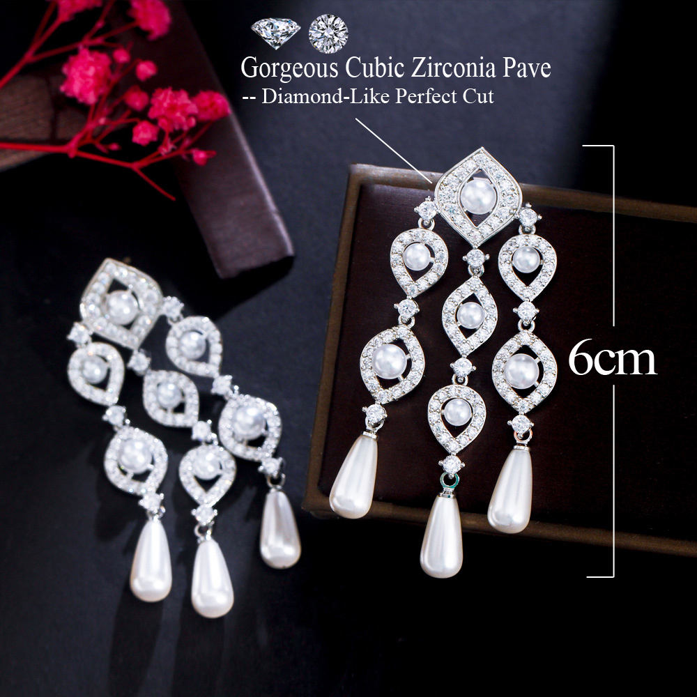 Boucles d'oreilles "Cascade de Perles"