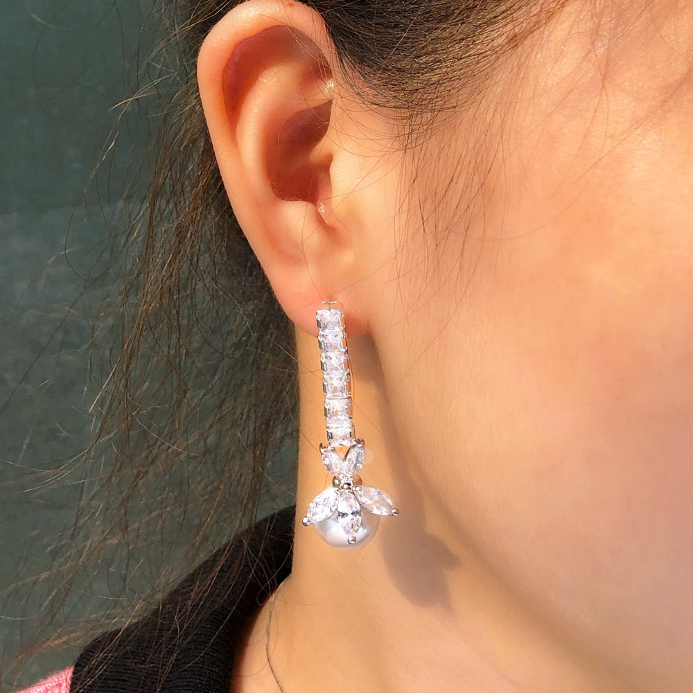 Boucles d'oreilles : "Goutte de lumière floral"